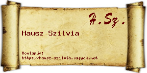 Hausz Szilvia névjegykártya
